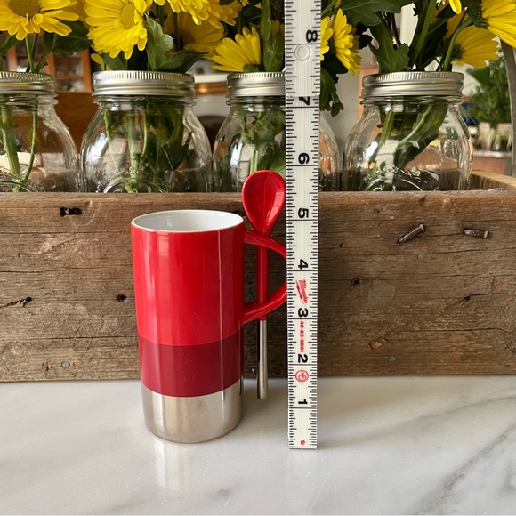 Starbucks 2014•Verismo Espresso Mug With Spoon•Red and Silver•Coffee/Latte•8 oz - Picture 6 of 7
